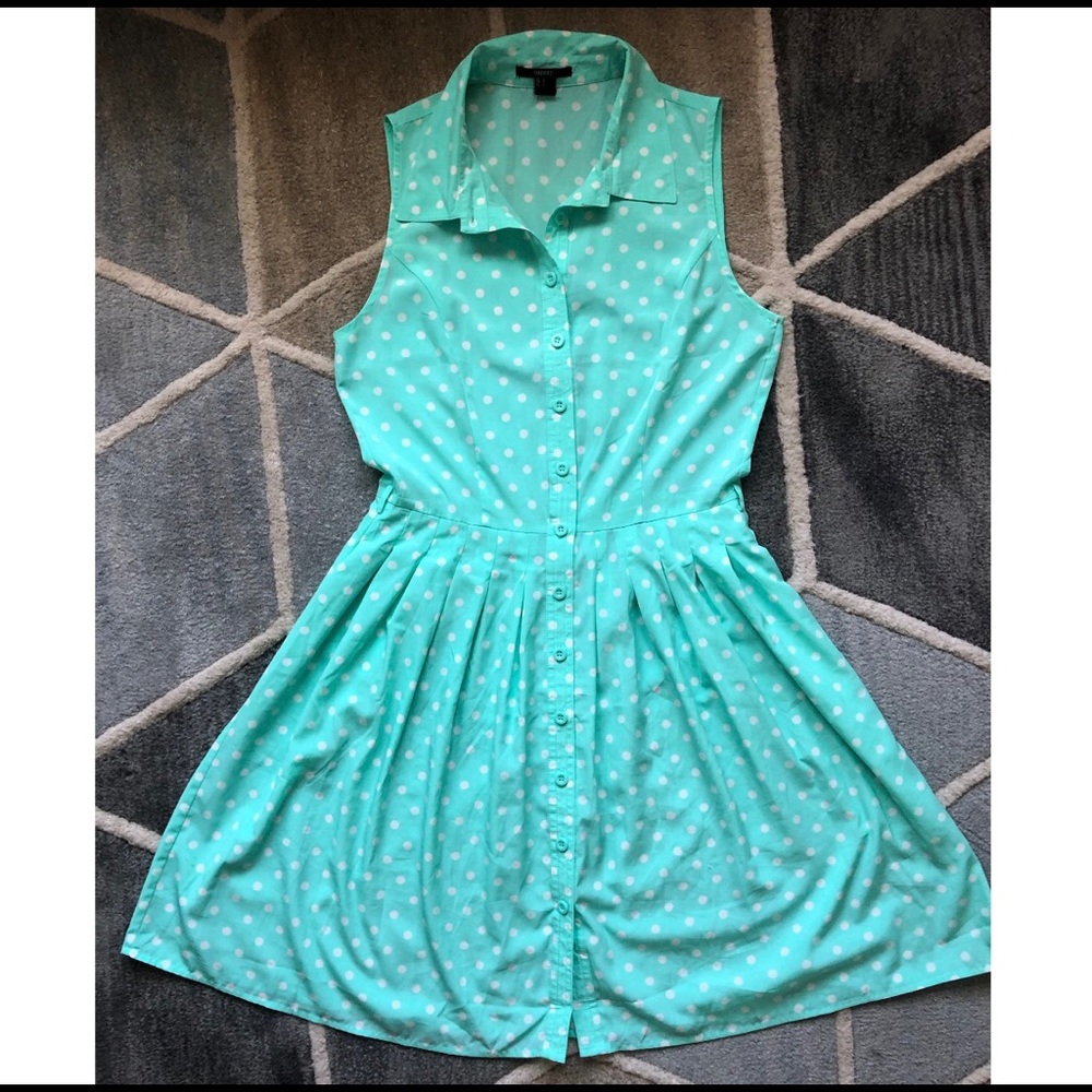 F21 button down dress